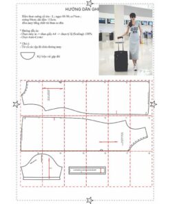 Alternative view of Rập giấy A0 mã 383 - đầm thun cổ tim