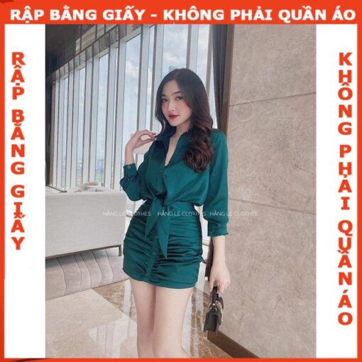 Rập  đầm sơ mi cách điệu mã 1204 - Hình ảnh 4