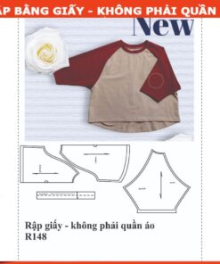 Rập giấy A0  mã R148 ( rập áo thun ragland cánh dơi)