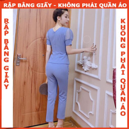 Rập giấy A0 bộ quần ống đứng áo kiểu mã  1001 - Hình ảnh 4