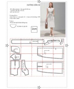 Alternative view of Rập giấy A0 mã 895 - đầm sát nách