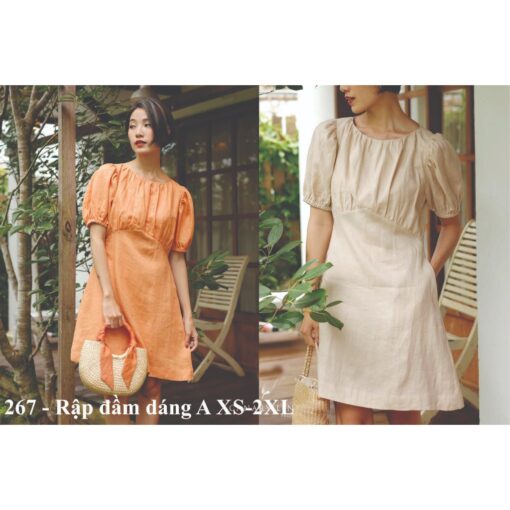 Rập giấy A0 mã 267 -đầm dáng A - Hình ảnh 4