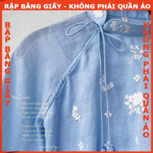 Rập giấy A0 AD53 - Rập áo dài gài nút 1 bên- chỉ rập áo