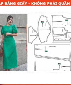 Rập giấy A0 mã 348 - set váy A áo tay phồng
