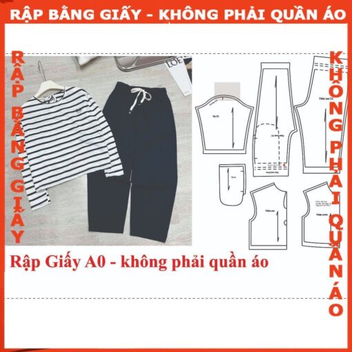 Rập giấy mã 250 - bộ quần bagy áo thun
