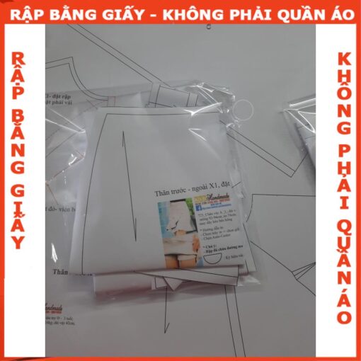 Rập giấy A0 mã 743 - đầm trễ vai tay lỡ - Hình ảnh 6