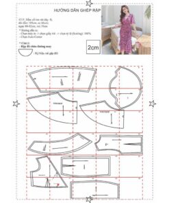 Alternative view of Rập  giấy A0 mã 1215 - đầm tay loe