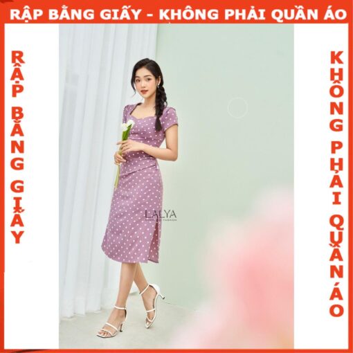 Rập giấy A0 mã 1216 - đầm dáng A cổ 5 góc - Hình ảnh 4