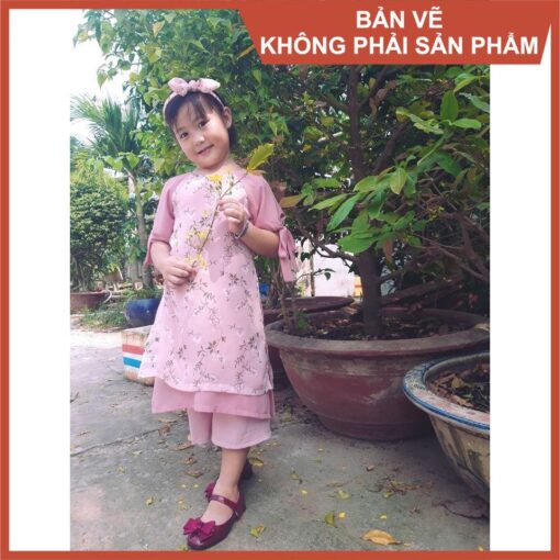 Rập giấy A0 áo dài bé gái mã bé AD22 - Hình ảnh 4