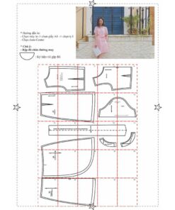 Alternative view of Rập giấy A0 mã 595  - đầm tay phồng