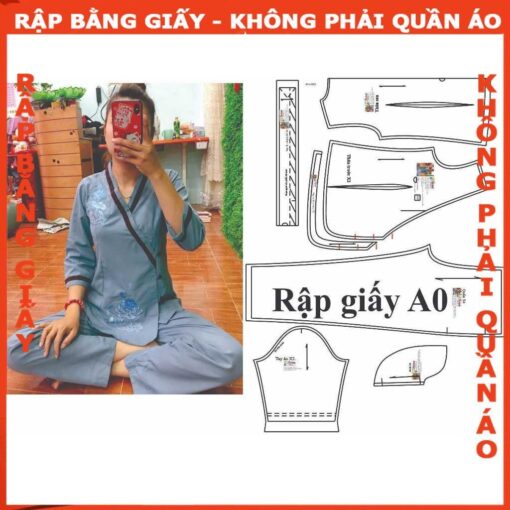 Rập giấy A0 mã 588 - bộ đồ đi chùa