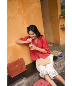 Alternative view of Rập giấy A0 áo cổ tim tay phồng xếp ly mã 653