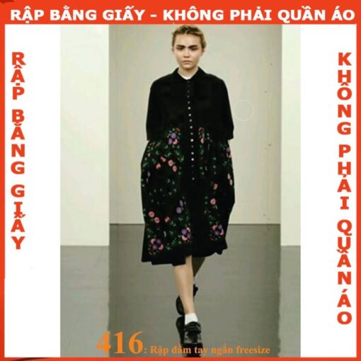 Rập giấy A0 mã 416 - đầm tay ngắn freesize