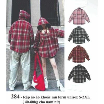 Rập giấy A0 mã 284 - áo khoác mũ form unisex