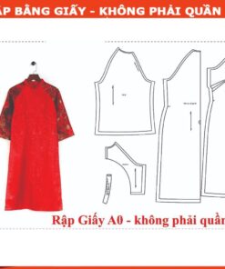 Rập giấy A0 áo dài form suông - (gài nút) mã AD23