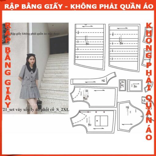 Rập giấy A0 mã T21 - nguyên set-(không phải quần áo)