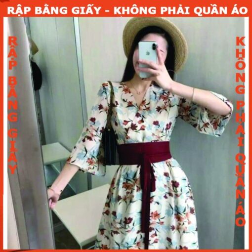 Rập giấy A0 đầm cổ tim tay loe 1331