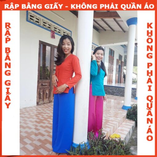 Rập giấy A0 mã AD34 - bộ bà ba người lớn cổ tim - Hình ảnh 4