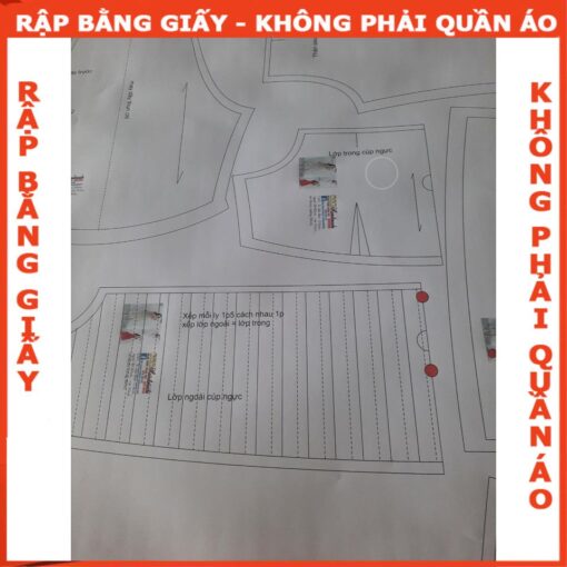 Rập giấy A0 mã 1265 - đầm tay phồng - Hình ảnh 2
