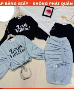 Rập set chân váy ôm và áo croptop mã 1095