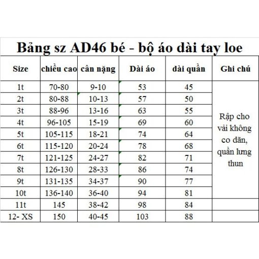 Rập giấy A0 mã AD46 - bộ áo dài bé - Hình ảnh 8