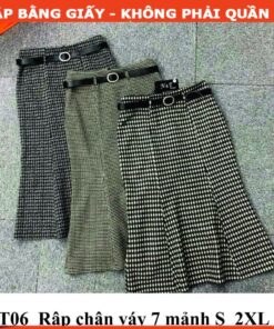 Rập giấy mã T06 - chân váy đuôi cá 7 mảnh