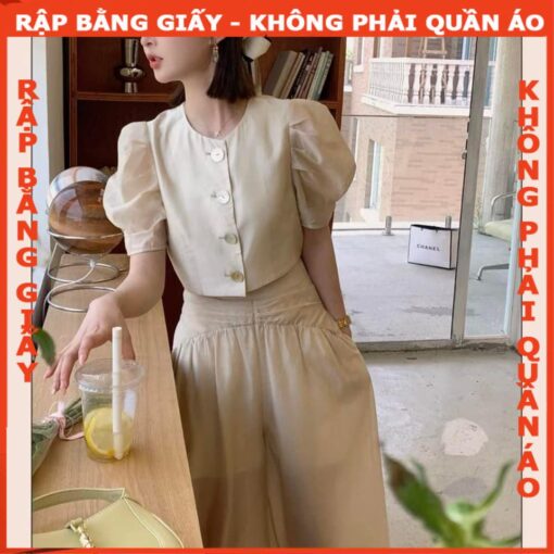 Rập giấy A0 mã 1592 - Rập bộ ống rộng - Hình ảnh 2
