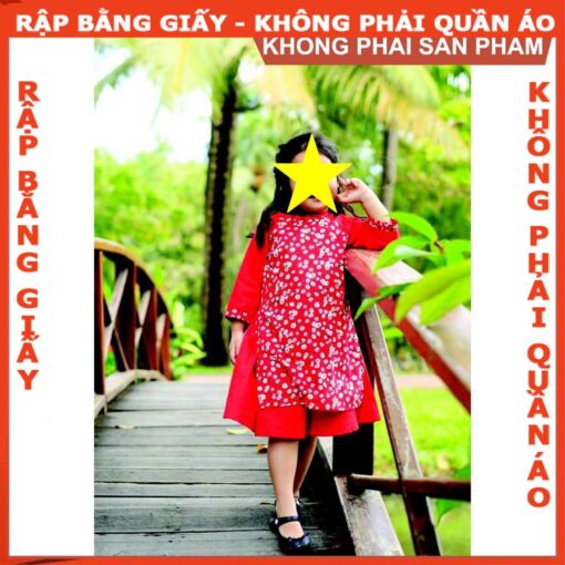 Rập giấy A0 áo dài cách tân cho bé mã AD02 - Hình ảnh 4