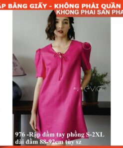 Rập giấy A0 đầm suông tay phồng mã 976