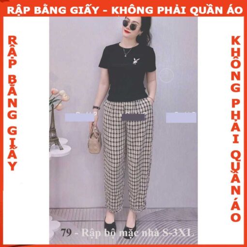 Rập bộ áo thun ôm quần bagy lưng thun mã 79