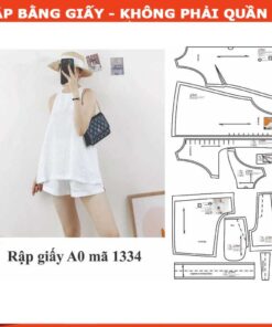 Rập mã giấy mã 1334 - bộ áo quần short lưng thun