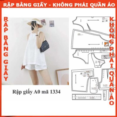 Rập mã giấy mã 1334 - bộ áo quần short lưng thun