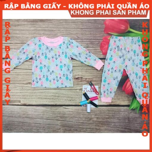 Rập giấy A0 bộ dài tay bé trai mã R139 - Hình ảnh 4