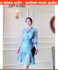 Rập giấy A0 mã 1257 - đầm thắt nơ