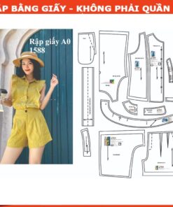 Rập giấy A0 may bộ short cánh tiên mã 1588