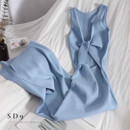 Rập giấy A0  mã 1438 - đầm thun hở lưng - Hình ảnh 4
