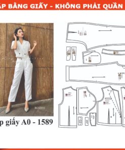 Rập giấy A0 mã 1589- Rập bộ áo 2 hàng nút