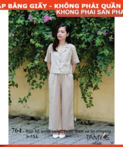 Alternative view of Rập  mã 764 rập bộ quần suông lưng thun