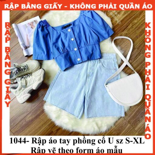 Rập giấy mã 1044- áo tay phồng cổ U