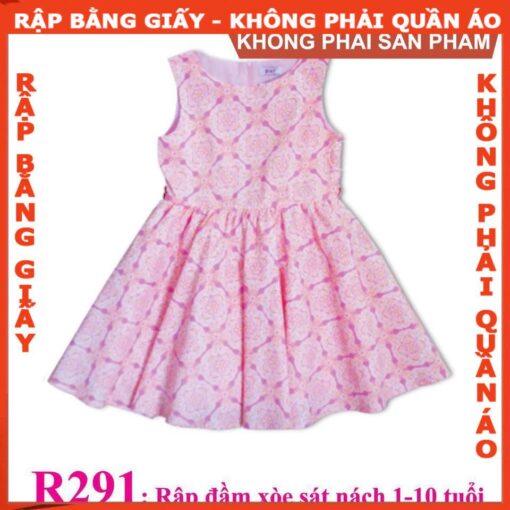 Rập giấy A0 mã R291 - rập đầm bé gái