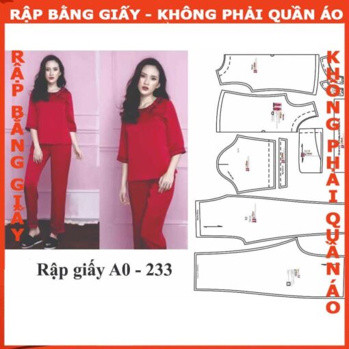 Rập giấy mã 233 - rập bộ mặc nhà lưng thun