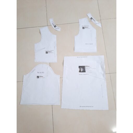 Rập giấy A0 bộ quần short áo giả vest mã 1307 - Hình ảnh 5
