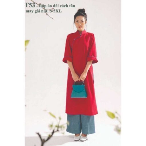 Rập giấy A0 áo dài may gài nút mã T53 - Hình ảnh 2