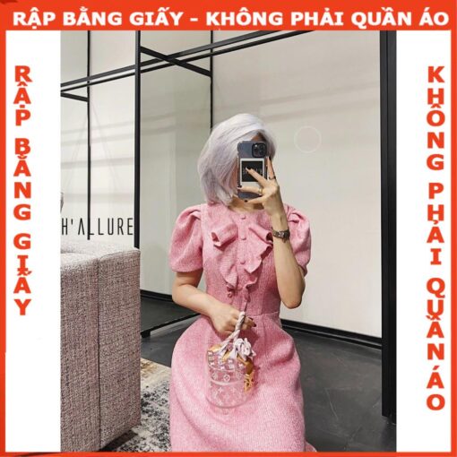 Rập đầm hồng tay phồng mã 1157 - - Hình ảnh 2