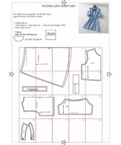 Alternative view of Rập giấy A0 mã 618  - đầm sơ mi khoét vai