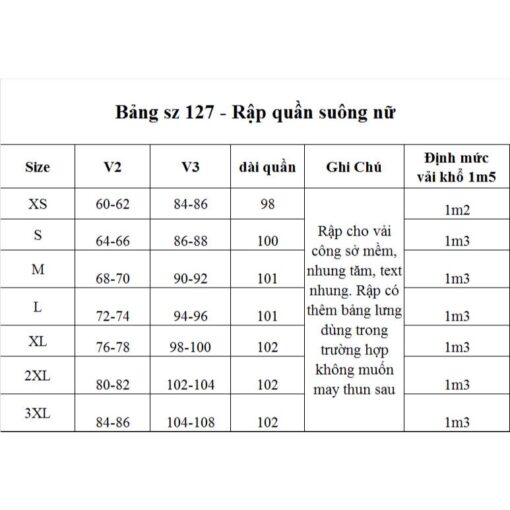 Rập giấy A0 mã 127 - quần suông - Hình ảnh 5