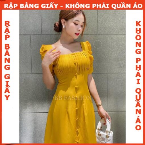 Rập giấy A0 mã 1265 - đầm tay phồng - Hình ảnh 6