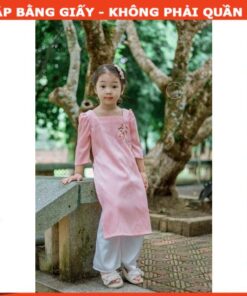 Alternative view of Rập giấy A0 mã AD28 bộ áo dài cho bé (áo + quần)