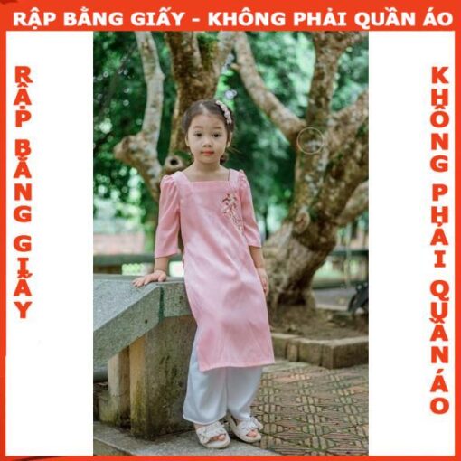 Rập giấy A0 mã AD28 bộ áo dài cho bé (áo + quần) - Hình ảnh 2