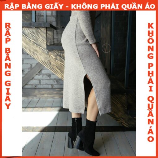 Rập giấy mã 1049 - đầm thun tay dài - Hình ảnh 2